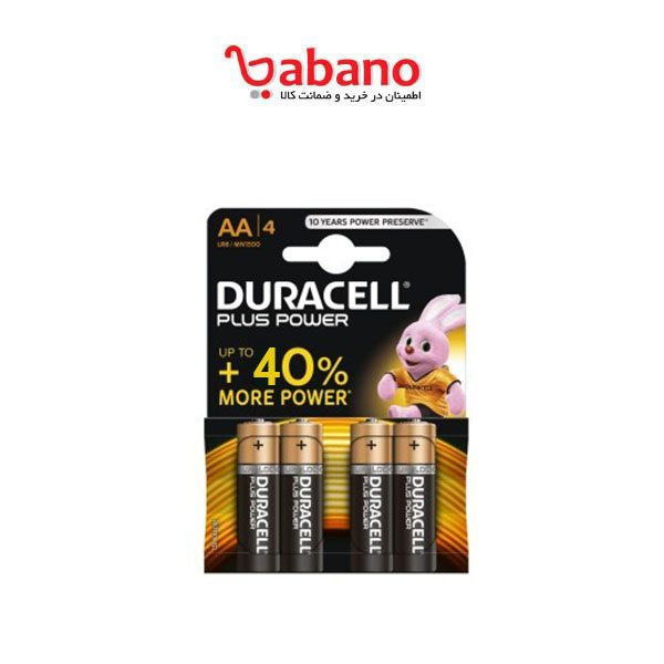 باتری قلمی Duracell مدل Plus Power Duralock بسته 4 عددی