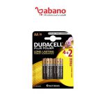 باتری قلمی Duracell مدل Plus Power Duralock بسته 6 عددی