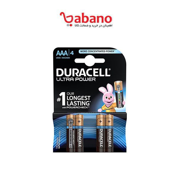 باتری نیم قلمی Duracell مدل Ultra Power Duralock بسته 4 عددی