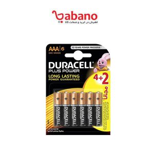باتری نیم قلمی duracell مدل Plus Power Duralock بسته 6 عددی