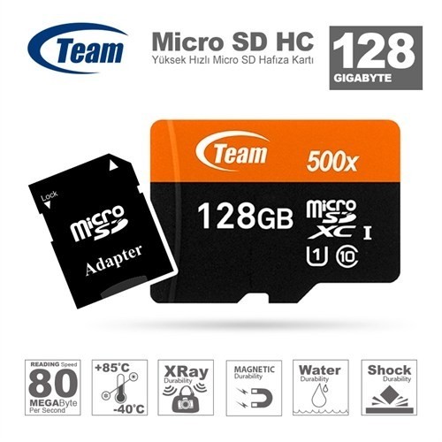 کارت حافظه microSDXC تیم گروپ ظرفیت ۱۲۸ گیگابایت 500X