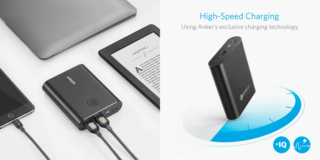 پاور بانک انکر مدل A1316 With Quick Charge 3.0 با ظرفیت 13400 میلی آمپر ساعت